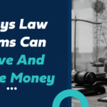 Graphic depicting financial strategies in a law firm, with text and symbolic imagery.