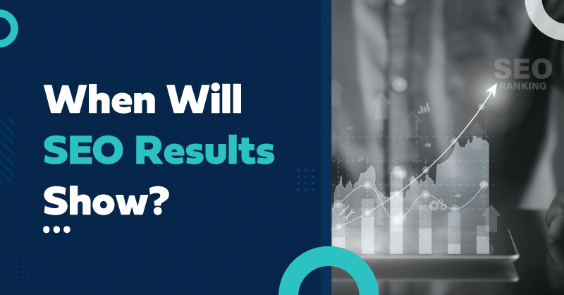 When do SEO efforts yield results? illustrated with strategic chess moves and progress graph.