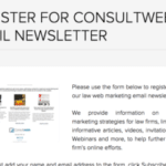 Subscribe to consultwebs newsletter on a user-friendly, professional signup page.