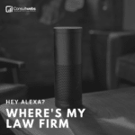 Consultwebs smart speaker ad for voice-activated law firm searches.