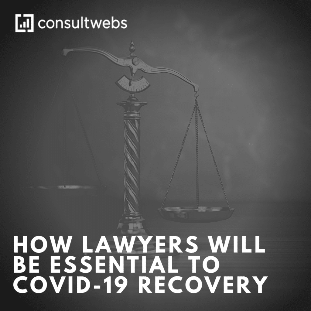 Balanced scales symbolize justice in lawyers vital role during COVID-19 recovery, image by consultwebs.