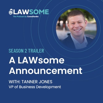 Promotional image for LAWSOME Season 2 trailer featuring VP Tanner Jones.