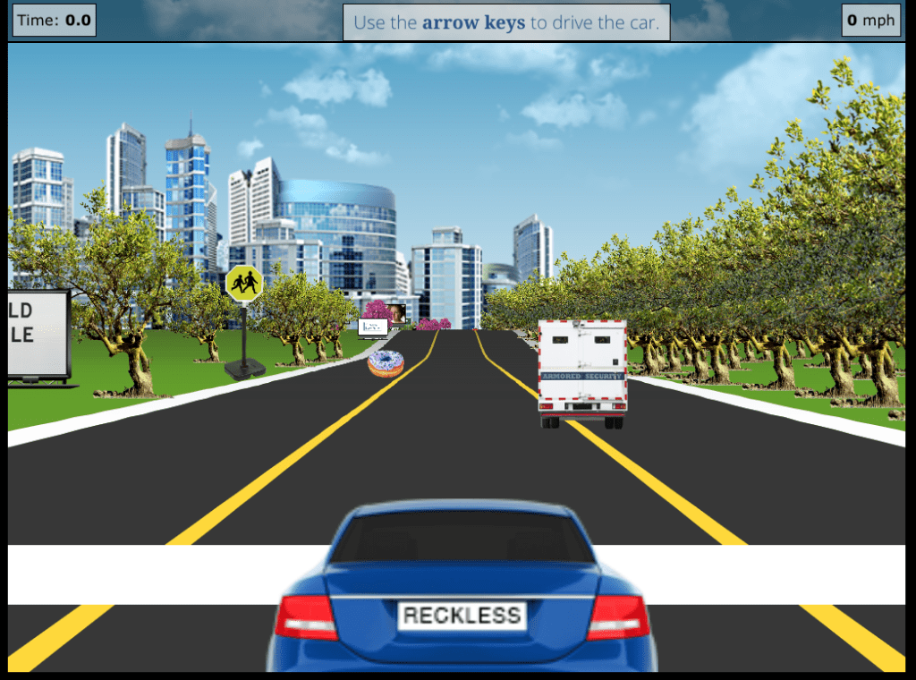distracted driving game creative asset