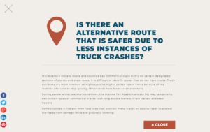 is there an alternative route that is safer due to less instances of truck crashes?