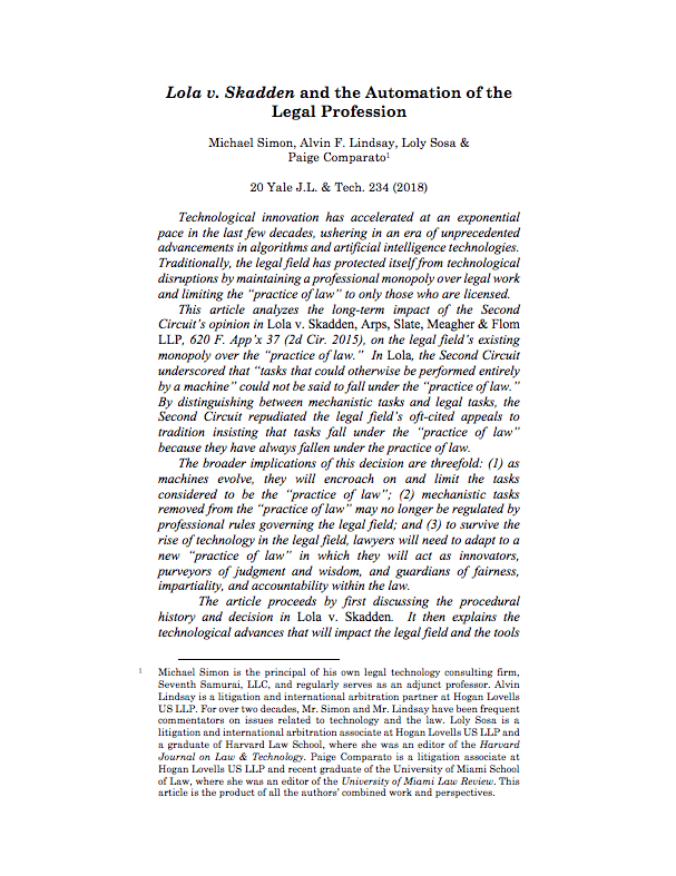 lola v skadden and the automation of the legal profession