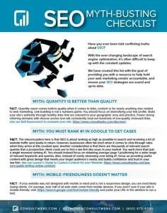 Guide debunking key seo myths with visual and informative design, titled seo myths debunked.