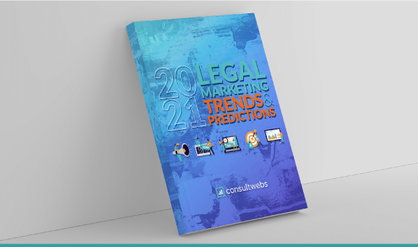 2022 Legal Marketing Trends report cover with colorful icons and digital tag @consilidates.
