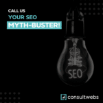 Consultwebs seo expertise highlighted by an unlit bulb with illuminated seo letters.