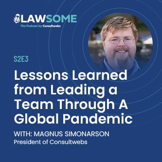 Podcast image of Magnus Simonarson discussing pandemic leadership on LAWSOME S2E3.