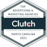 2021 clutch award badge for top north carolina advertising and marketing agencies.
