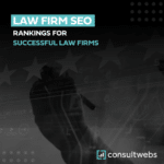 Enhance your law firms visibility with consultwebs seo services, portrayed in a dynamic, abstract graphic.