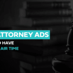 Top 10 super bowl-worthy attorney ads featuring a judges gavel on a blue background.