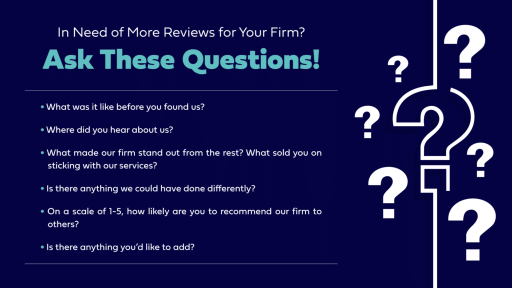 Ask the right questions to get reviews