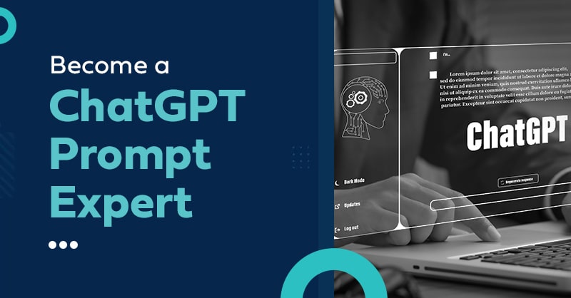 Graphic: mastering chatgpt prompts, featuring a digital workspace and expert guide text.