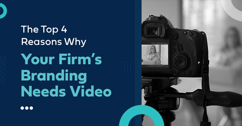 Graphic depicting reasons why video is crucial for effective branding, featuring camera on tripod.