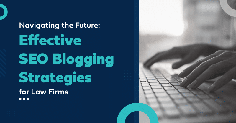 SEO blogging strategies for law firms, depicted with hands typing on a laptop.