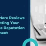 Guide to enhancing law firm reviews and reputation with typing hands on laptop.
