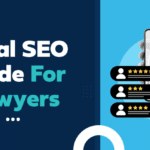 Guide to boosting local seo for lawyers on a smartphone display with map and star ratings.