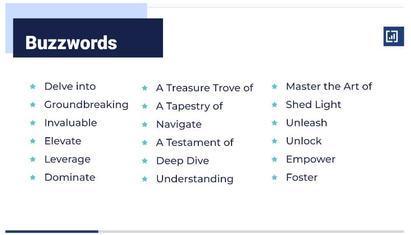 Human Insight vs. Artificial Intelligence in Legal Content 2 List of Buzzwords