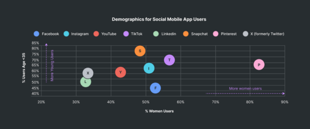 Demographics for social mobile app users.